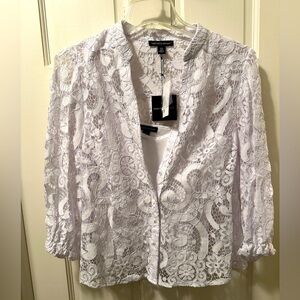 Saks White Lace Top/Cami Set — NWT